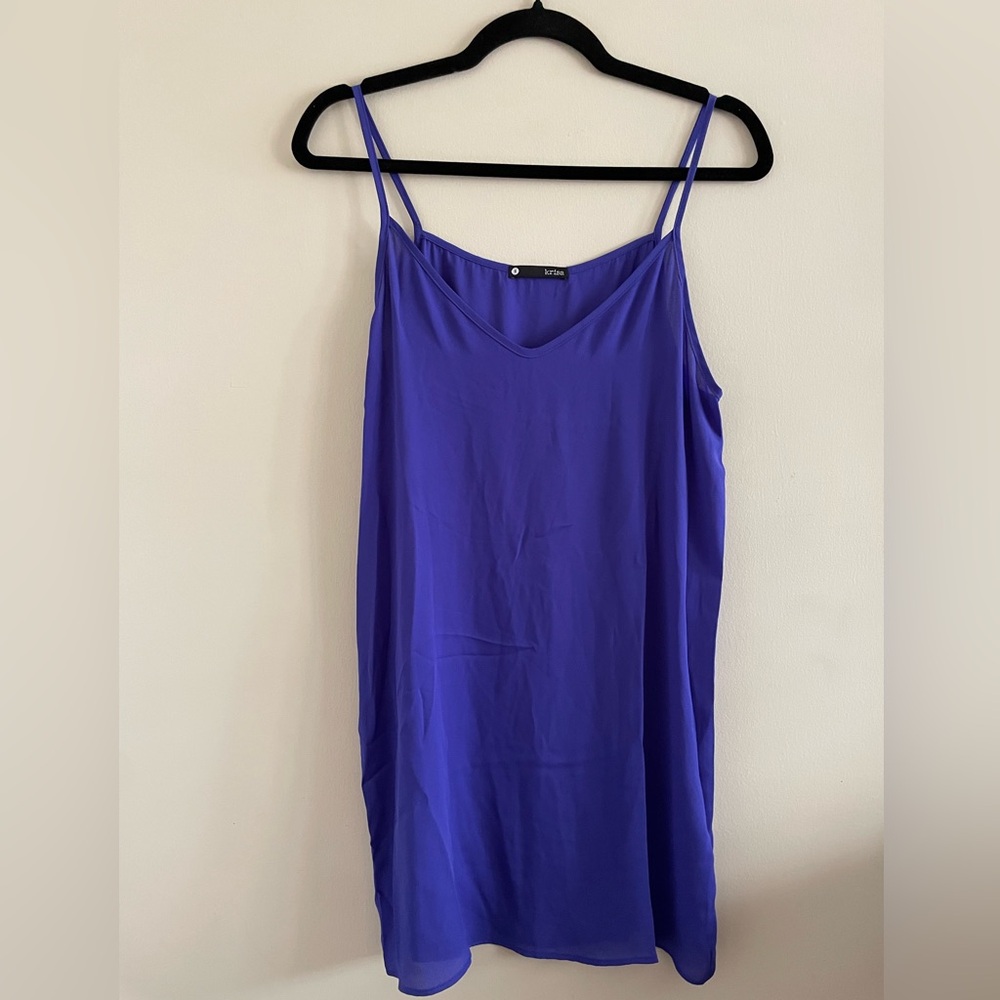 New! Krisa Purple Spaghetti Strap Slip Dress